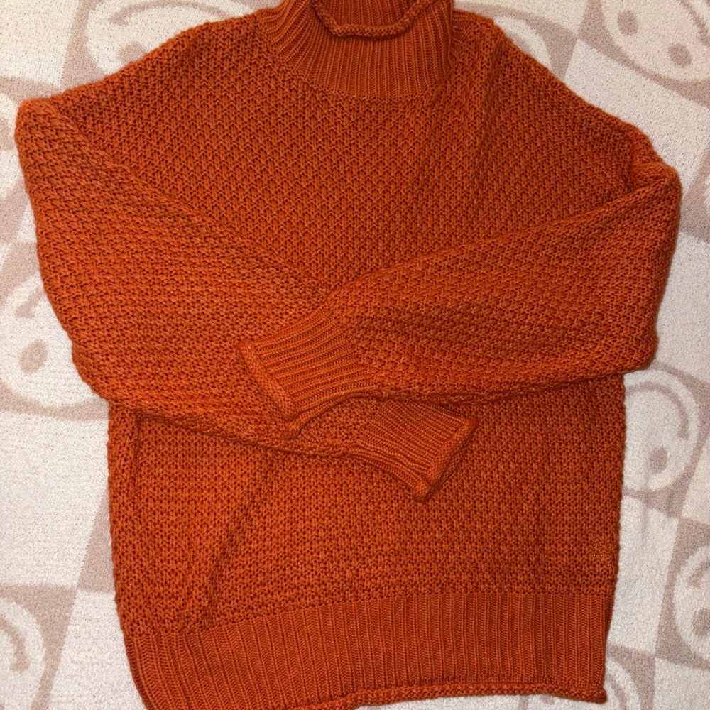Orange mock neck sweater